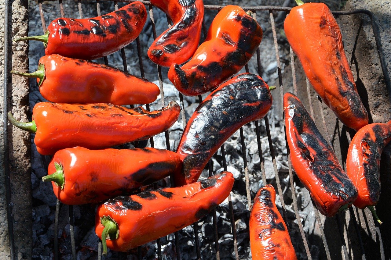  Roasted banana peppers with tahini meze